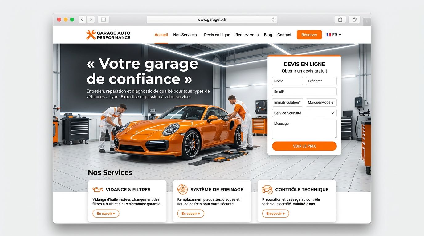 Exemple de site — Garage Auto Performance